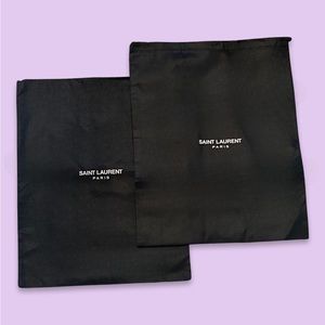 SAINT LAURENT paris: Draw string Dust bags x 2 Sz: 10.5” x 13.5”